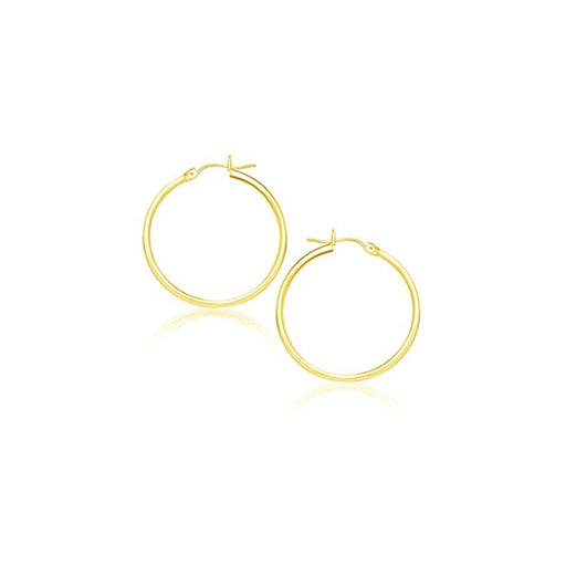Bids.com 14k Yellow Gold Polished Hoop Earrings (20 mm) Earrings White Smoke Yellow Gold
