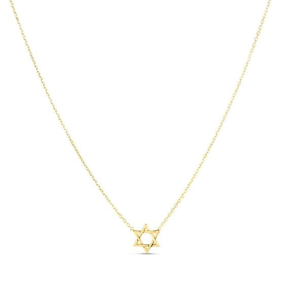 Bids.com 14k Yellow Gold Star of David Necklace Necklaces White Smoke 18 / Yellow Gold