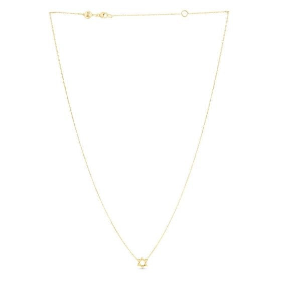 Bids.com 14k Yellow Gold Star of David Necklace Necklaces White Smoke 18 / Yellow Gold