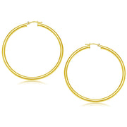 Bids.com 14k Yellow Gold Polished Hoop Earrings (50 mm) Earrings White Smoke Yellow Gold