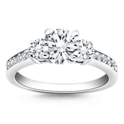 Bids.com 14k White Gold Three Stone Engagement Ring with Diamond Band Rings White Smoke 4 / White Gold,4.5 / White Gold,5 / White Gold,5.5 / White Gold,6 / White Gold,6.5 / White Gold,7 / White Gold,7.5 / White Gold,8 / White Gold,8.5 / White Gold,9 / White Gold