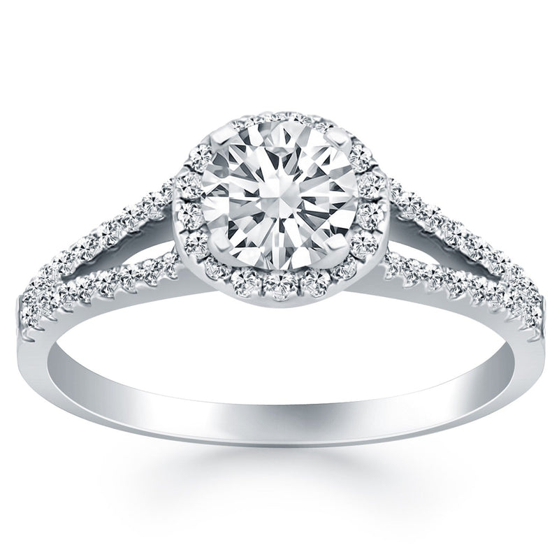 Bids.com 14k White Gold Diamond Halo Split Shank Engagement Ring Rings White Smoke 4 / White Gold,4.5 / White Gold,5 / White Gold,5.5 / White Gold,6 / White Gold,6.5 / White Gold,7 / White Gold,7.5 / White Gold,8 / White Gold,8.5 / White Gold,9 / White Gold