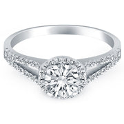 Bids.com 14k White Gold Diamond Halo Split Shank Engagement Ring Rings White Smoke 4 / White Gold,4.5 / White Gold,5 / White Gold,5.5 / White Gold,6 / White Gold,6.5 / White Gold,7 / White Gold,7.5 / White Gold,8 / White Gold,8.5 / White Gold,9 / White Gold