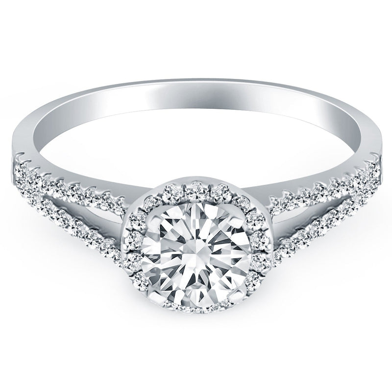 Bids.com 14k White Gold Diamond Halo Split Shank Engagement Ring Rings White Smoke 4 / White Gold,4.5 / White Gold,5 / White Gold,5.5 / White Gold,6 / White Gold,6.5 / White Gold,7 / White Gold,7.5 / White Gold,8 / White Gold,8.5 / White Gold,9 / White Gold