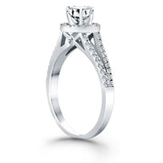 Bids.com 14k White Gold Diamond Halo Split Shank Engagement Ring Rings White Smoke 4 / White Gold,4.5 / White Gold,5 / White Gold,5.5 / White Gold,6 / White Gold,6.5 / White Gold,7 / White Gold,7.5 / White Gold,8 / White Gold,8.5 / White Gold,9 / White Gold