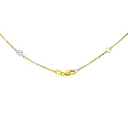 Bids.com 14k Two Tone Gold Anklet with Diamond Cut Heart Style Stations Accessories White Smoke 10 / Two-Tone Gold