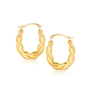Bids.com 10k Yellow Gold Oval Twist Hoop Earrings Earrings White Smoke Yellow Gold