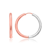 Bids.com 14k Rose & White Gold Hinged Hoop Earrings Earrings White Smoke White & Rose Gold