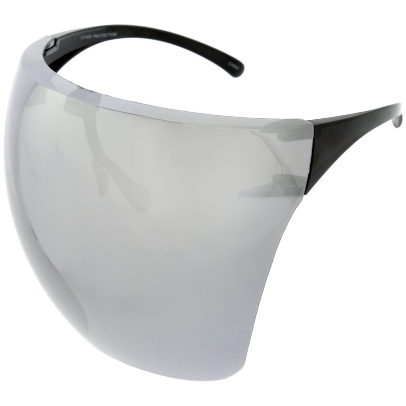 zeroUV Protective Face Shield Full Cover Visor Glasses/Sunglasses (Anti-Fog) D188 Sunglasses White Smoke Black / Fire,Black / Rainbow,Black / Silver Mirror,Black / Pink Mirror,Clear / Clear,Clear / Iridescent,Light Tan,Smoke,Blue,Yellow,Pink,Red,Purple