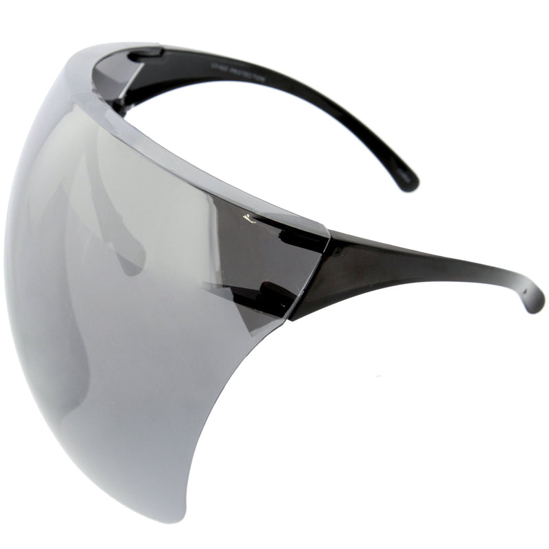 zeroUV Protective Face Shield Full Cover Visor Glasses/Sunglasses (Anti-Fog) D188 Sunglasses White Smoke Black / Fire,Black / Rainbow,Black / Silver Mirror,Black / Pink Mirror,Clear / Clear,Clear / Iridescent,Light Tan,Smoke,Blue,Yellow,Pink,Red,Purple