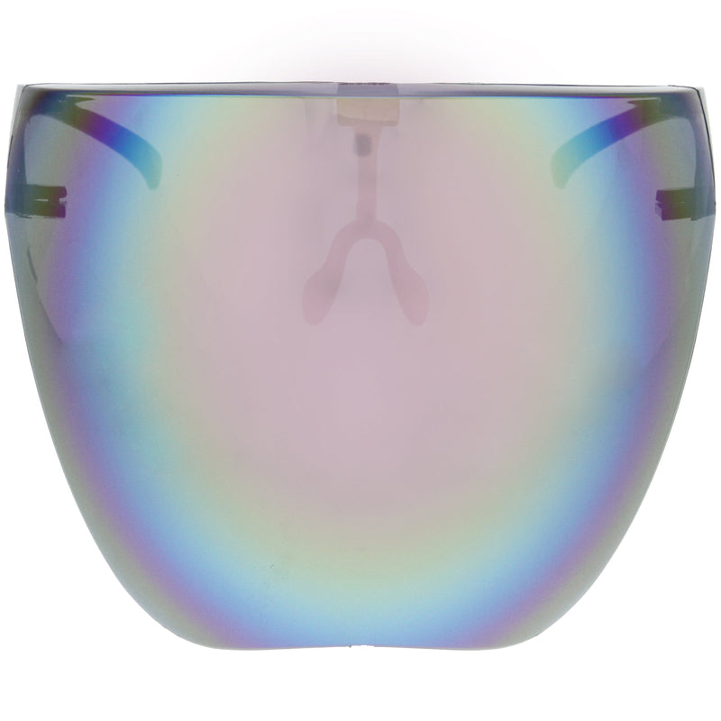 zeroUV Protective Face Shield Full Cover Visor Glasses/Sunglasses (Anti-Fog) D188 Sunglasses Gray Black / Pink Mirror