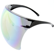 zeroUV Protective Face Shield Full Cover Visor Glasses/Sunglasses (Anti-Fog) D188 Sunglasses White Smoke Black / Fire,Black / Rainbow,Black / Silver Mirror,Black / Pink Mirror,Clear / Clear,Clear / Iridescent,Light Tan,Smoke,Blue,Yellow,Pink,Red,Purple