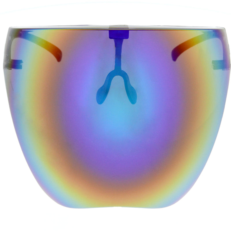 zeroUV Protective Face Shield Full Cover Visor Glasses/Sunglasses (Anti-Fog) D188 Sunglasses White Smoke Black / Rainbow
