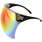 zeroUV Protective Face Shield Full Cover Visor Glasses/Sunglasses (Anti-Fog) D188 Sunglasses White Smoke Black / Fire,Black / Rainbow,Black / Silver Mirror,Black / Pink Mirror,Clear / Clear,Clear / Iridescent,Light Tan,Smoke,Blue,Yellow,Pink,Red,Purple