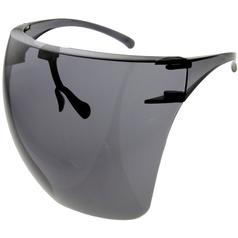 zeroUV Protective Face Shield Full Cover Visor Glasses/Sunglasses (Anti-Fog) D188 Sunglasses White Smoke Black / Fire,Black / Rainbow,Black / Silver Mirror,Black / Pink Mirror,Clear / Clear,Clear / Iridescent,Light Tan,Smoke,Blue,Yellow,Pink,Red,Purple