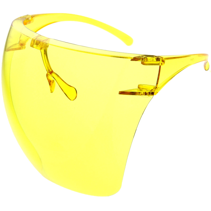 zeroUV Protective Face Shield Full Cover Visor Glasses/Sunglasses (Anti-Fog) D188 Sunglasses White Smoke Black / Fire,Black / Rainbow,Black / Silver Mirror,Black / Pink Mirror,Clear / Clear,Clear / Iridescent,Light Tan,Smoke,Blue,Yellow,Pink,Red,Purple