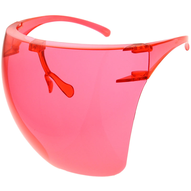 zeroUV Protective Face Shield Full Cover Visor Glasses/Sunglasses (Anti-Fog) D188 Sunglasses White Smoke Black / Fire,Black / Rainbow,Black / Silver Mirror,Black / Pink Mirror,Clear / Clear,Clear / Iridescent,Light Tan,Smoke,Blue,Yellow,Pink,Red,Purple