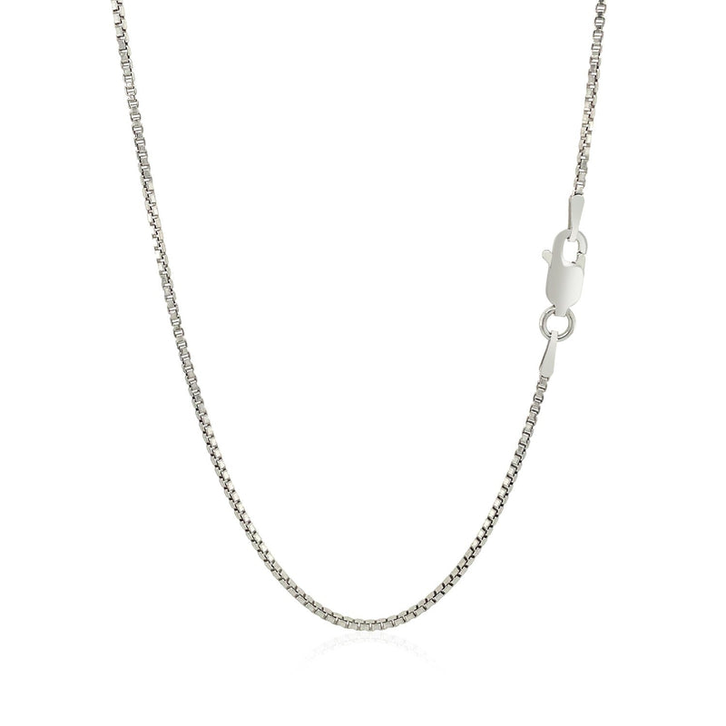Bids.com Sterling Silver Rhodium Plated Box Chain 1.3mm Necklaces White Smoke 16 / Sterling Silver,18 / Sterling Silver,20 / Sterling Silver,22 / Sterling Silver,24 / Sterling Silver,30 / Sterling Silver,One / Sterling Silver