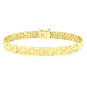 Bids.com 14k Yellow Gold 7 inch Clover Bracelet (6.50 mm) Bracelets White Smoke 7 / Yellow Gold