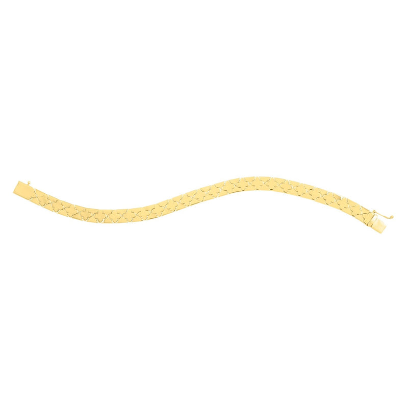 Bids.com 14k Yellow Gold 7 inch Clover Bracelet (6.50 mm) Bracelets White Smoke 7 / Yellow Gold