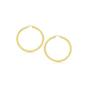 Bids.com 14k Yellow Gold Polished Hoop Earrings (2- mm) Earrings White Smoke Yellow Gold
