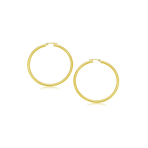 Bids.com 14k Yellow Gold Polished Hoop Earrings (2- mm) Earrings White Smoke Yellow Gold