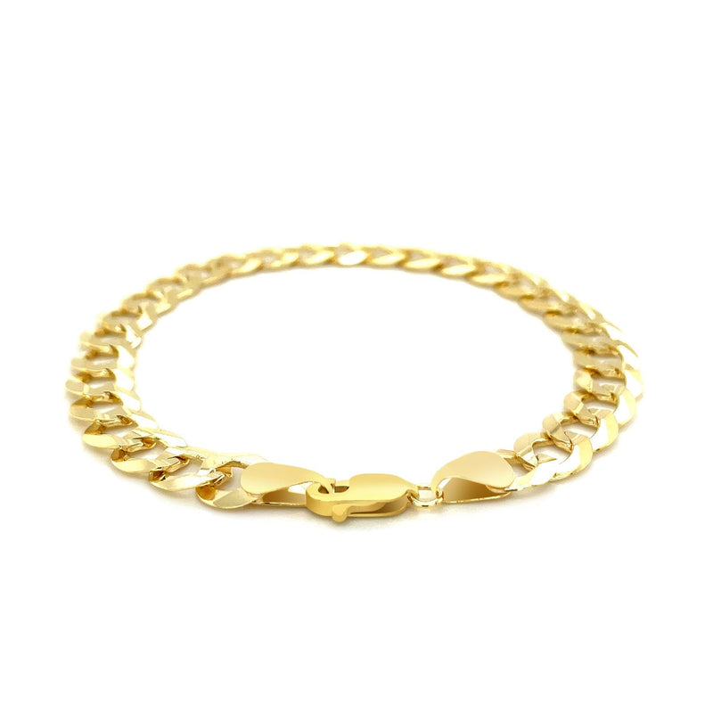Bids.com 8.2mm 14k Yellow Gold Solid Curb Bracelet Bracelets White Smoke 8.5 / Yellow Gold,One / Yellow Gold