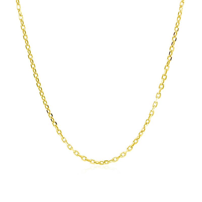 Bids.com 14k Yellow Gold Diamond Cut Cable Link Chain (1.50 mm) Necklaces White Smoke 16 / Yellow Gold,18 / Yellow Gold,20 / Yellow Gold,22 / Yellow Gold,24 / Yellow Gold,30 / Yellow Gold,26 / Yellow Gold