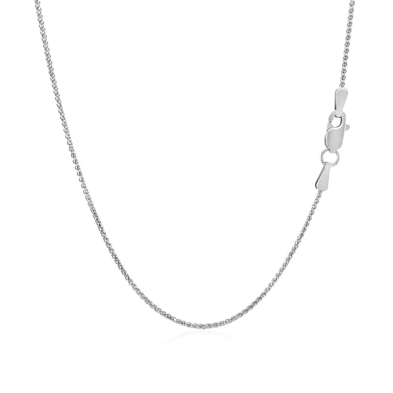 Bids.com 14k White Gold Diamond Cut Round Wheat Chain 1.0mm Necklaces White Smoke 16 / White Gold,18 / White Gold,20 / White Gold,One / White Gold