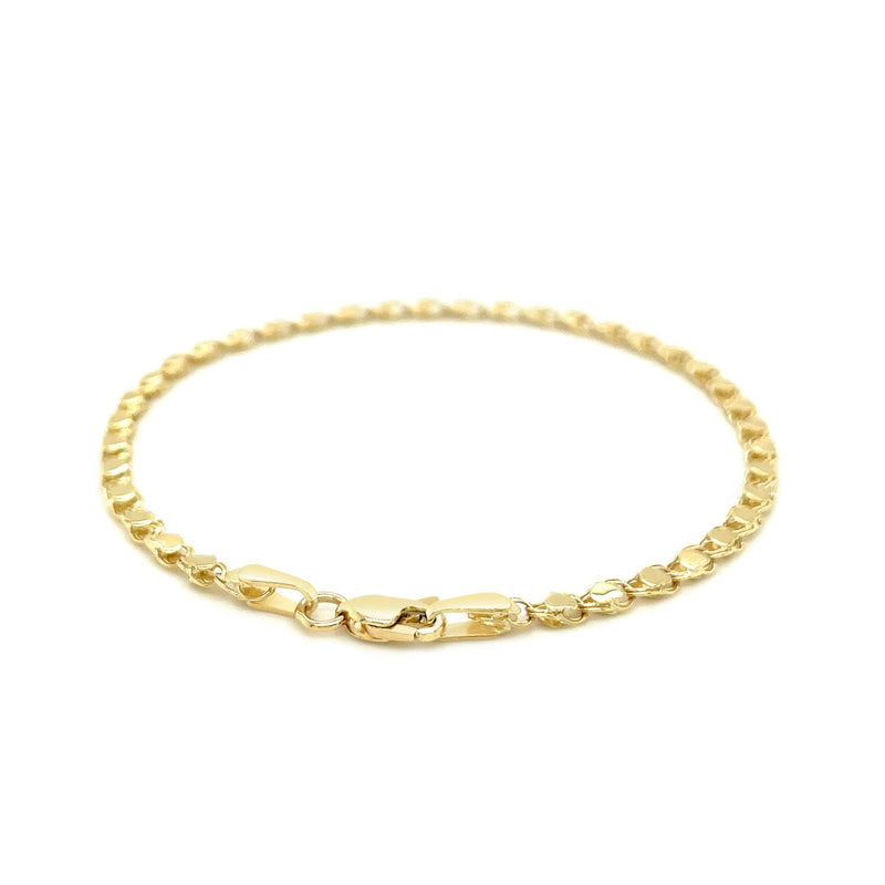 Bids.com 2.9mm 14k Yellow Gold Heart Bracelet Bracelets White Smoke 5.5 / Yellow Gold,7 / Yellow Gold,8 / Yellow Gold