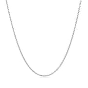Bids.com 14k White Gold Round Cable Link Chain 1.1mm Necklaces White Smoke 18 / White Gold