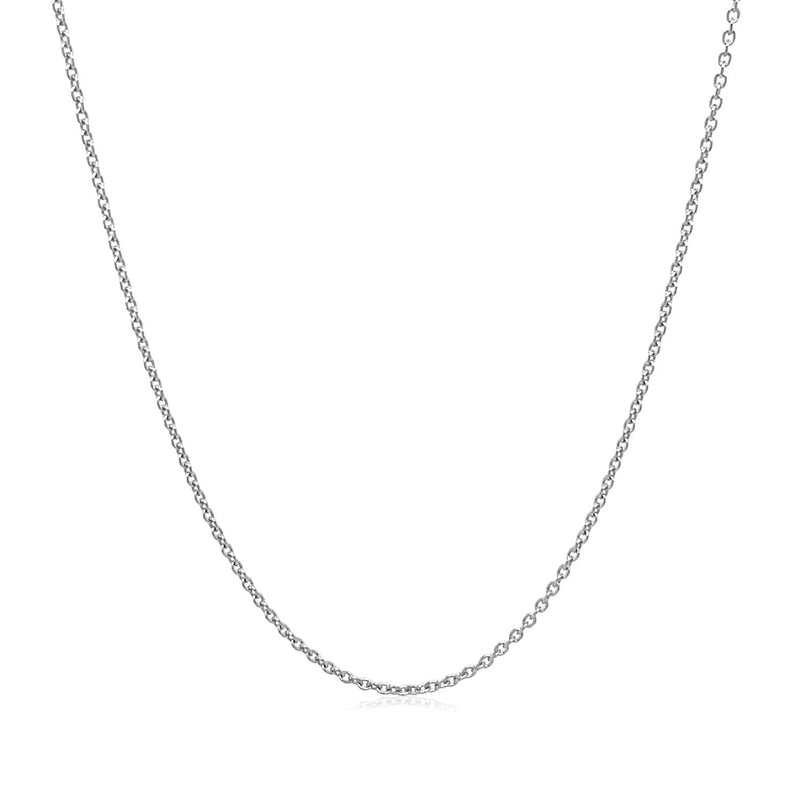 Bids.com 14k White Gold Round Cable Link Chain 1.1mm Necklaces White Smoke 18 / White Gold