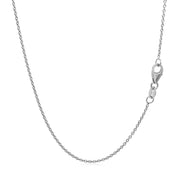 Bids.com 14k White Gold Round Cable Link Chain 1.1mm Necklaces White Smoke 18 / White Gold
