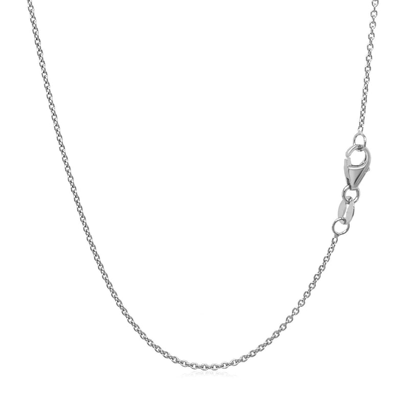 Bids.com 14k White Gold Round Cable Link Chain 1.1mm Necklaces White Smoke 18 / White Gold