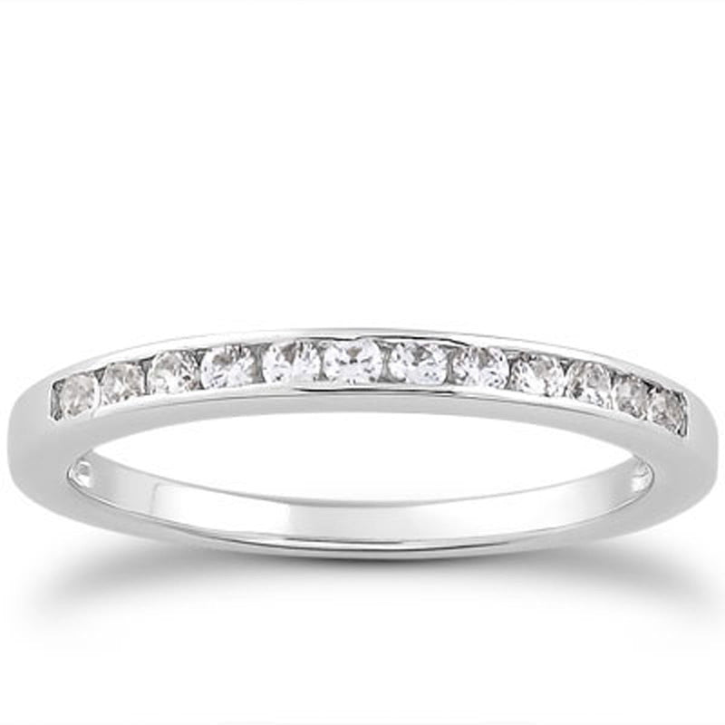 Bids.com 14k White Gold Channel Set Diamond Wedding Ring Band Set 1/3 Around Rings White Smoke 4 / White Gold,4.5 / White Gold,5 / White Gold,5.5 / White Gold,6 / White Gold,6.5 / White Gold,7 / White Gold,7.5 / White Gold,8 / White Gold,8.5 / White Gold,9 / White Gold