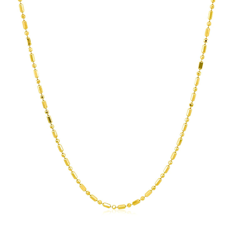 Bids.com 14k Yellow Gold Diamond-Cut Alternating Bead Chain 1.2mm Necklaces White Smoke 16 / Yellow Gold,18 / Yellow Gold,20 / Yellow Gold,One / Yellow Gold