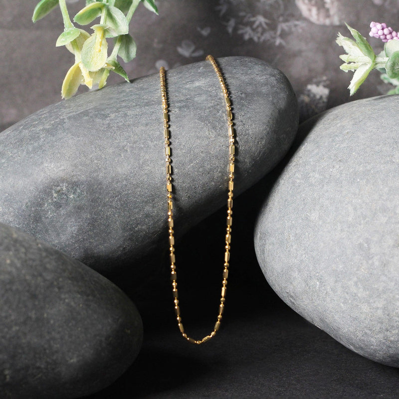 Bids.com 14k Yellow Gold Diamond-Cut Alternating Bead Chain 1.2mm Necklaces Black 16 / Yellow Gold,18 / Yellow Gold,20 / Yellow Gold,One / Yellow Gold
