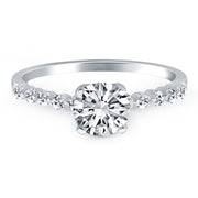 Bids.com 14k White Gold Diamond Engagement Ring with Shared Prong Diamond Accents Rings White Smoke 4 / White Gold,4.5 / White Gold,5 / White Gold,5.5 / White Gold,6 / White Gold,6.5 / White Gold,7 / White Gold,7.5 / White Gold,8 / White Gold,8.5 / White Gold,9 / White Gold