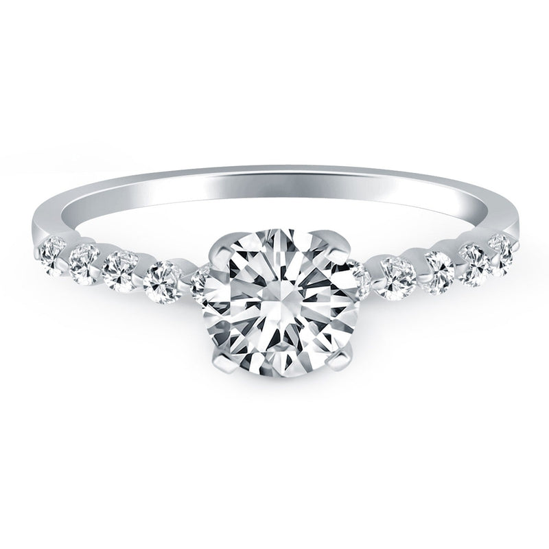 Bids.com 14k White Gold Diamond Engagement Ring with Shared Prong Diamond Accents Rings White Smoke 4 / White Gold,4.5 / White Gold,5 / White Gold,5.5 / White Gold,6 / White Gold,6.5 / White Gold,7 / White Gold,7.5 / White Gold,8 / White Gold,8.5 / White Gold,9 / White Gold