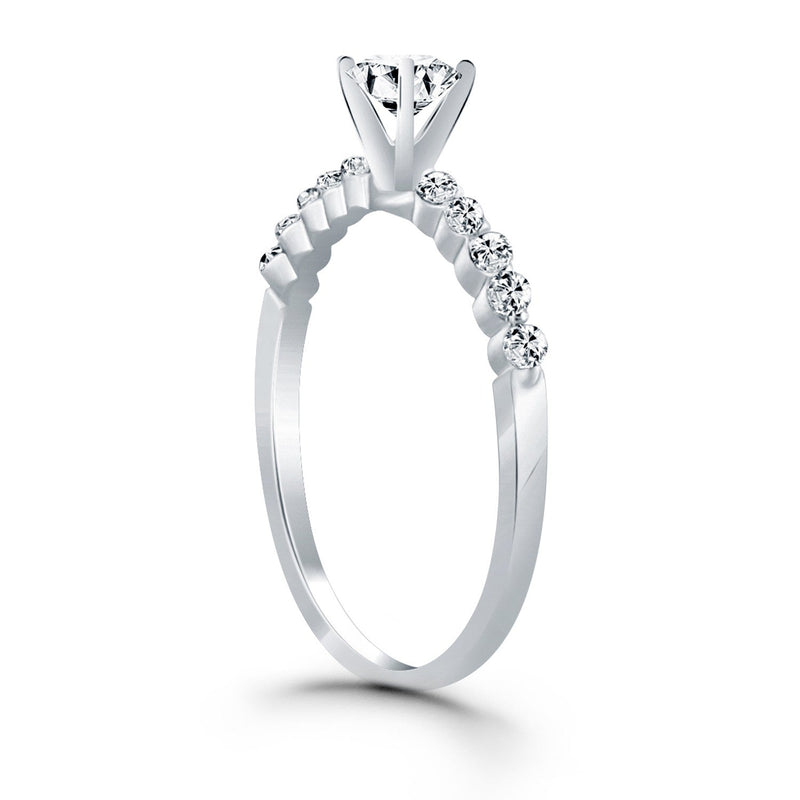 Bids.com 14k White Gold Diamond Engagement Ring with Shared Prong Diamond Accents Rings White Smoke 4 / White Gold,4.5 / White Gold,5 / White Gold,5.5 / White Gold,6 / White Gold,6.5 / White Gold,7 / White Gold,7.5 / White Gold,8 / White Gold,8.5 / White Gold,9 / White Gold