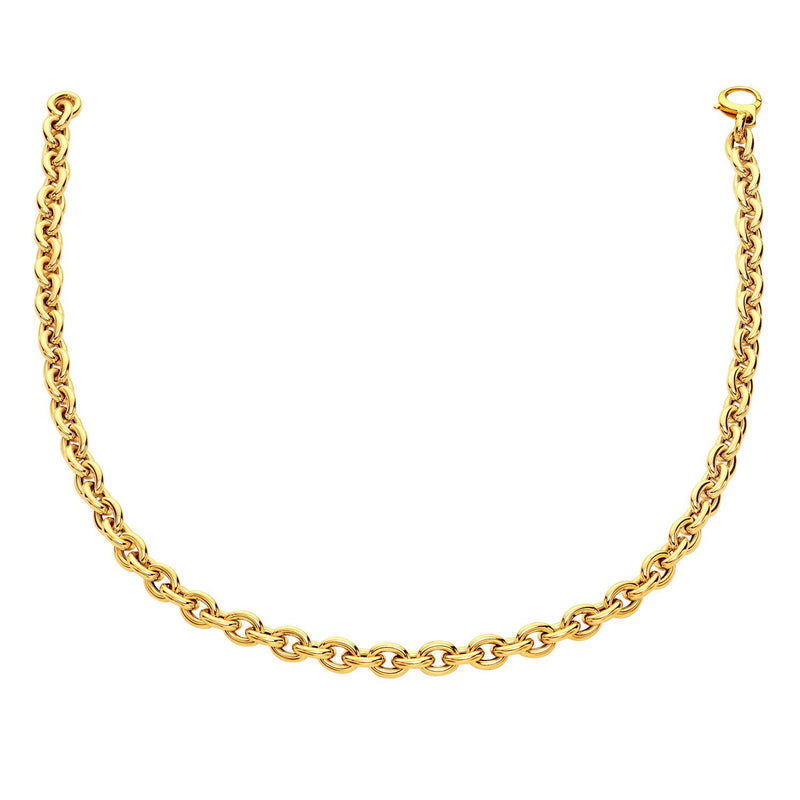 Bids.com 14k Yellow Gold Polished Cable Link Necklace Necklaces White Smoke 18 / Yellow Gold