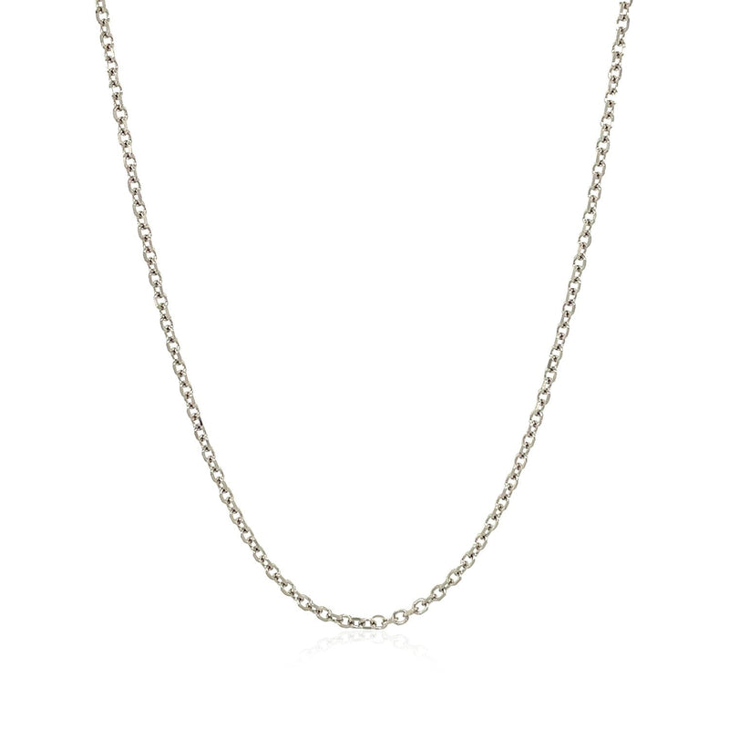 Bids.com 14k White Gold Diamond Cut Cable Link Chain 1.5mm Necklaces White Smoke 16 / White Gold,18 / White Gold,20 / White Gold,22 / White Gold,24 / White Gold,One / White Gold