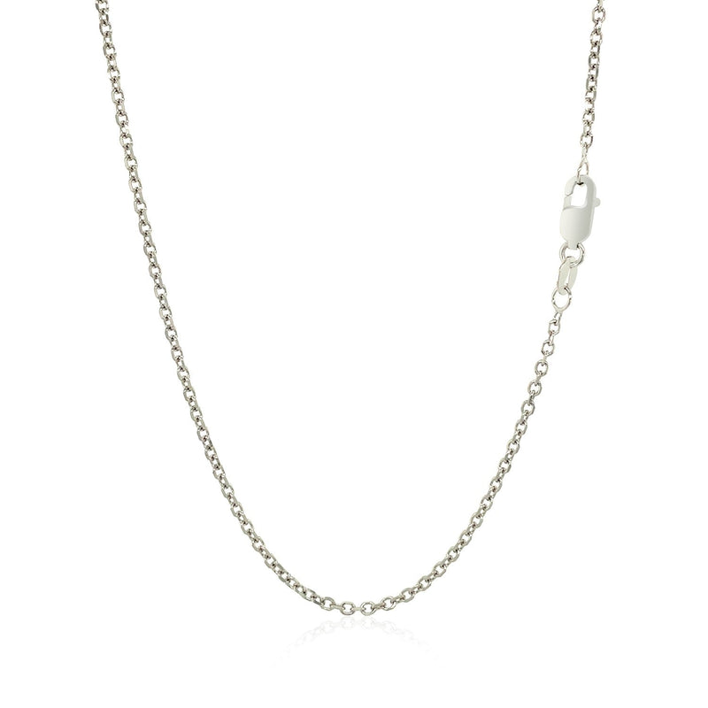 Bids.com 14k White Gold Diamond Cut Cable Link Chain 1.5mm Necklaces White Smoke 16 / White Gold,18 / White Gold,20 / White Gold,22 / White Gold,24 / White Gold,One / White Gold