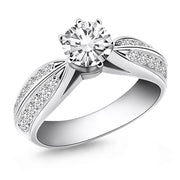 Bids.com 14k White Gold Cathedral Double Row Pave Diamond Engagement Ring Rings White Smoke 4 / White Gold,4.5 / White Gold,5 / White Gold,5.5 / White Gold,6 / White Gold,6.5 / White Gold,7 / White Gold,7.5 / White Gold,8 / White Gold,8.5 / White Gold,9 / White Gold