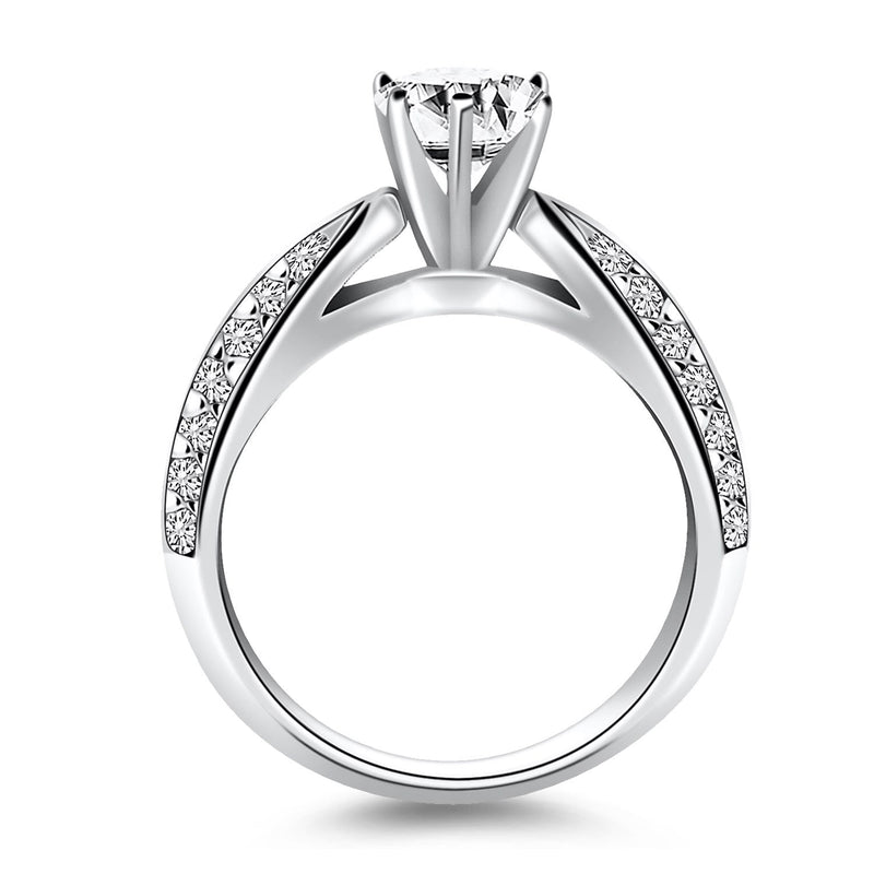Bids.com 14k White Gold Cathedral Double Row Pave Diamond Engagement Ring Rings White Smoke 4 / White Gold,4.5 / White Gold,5 / White Gold,5.5 / White Gold,6 / White Gold,6.5 / White Gold,7 / White Gold,7.5 / White Gold,8 / White Gold,8.5 / White Gold,9 / White Gold