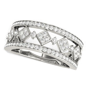 Bids.com Diamond Studded Square Motif Ring in 14k White Gold (1/2 cttw) Rings White Smoke 3 / White Gold,3.5 / White Gold,4 / White Gold,4.5 / White Gold,5 / White Gold,5.5 / White Gold,6 / White Gold,6.5 / White Gold,7 / White Gold,7.5 / White Gold,8 / White Gold,8.5 / White Gold,9 / White Gold