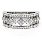 Bids.com Diamond Studded Square Motif Ring in 14k White Gold (1/2 cttw) Rings Gray 3 / White Gold,3.5 / White Gold,4 / White Gold,4.5 / White Gold,5 / White Gold,5.5 / White Gold,6 / White Gold,6.5 / White Gold,7 / White Gold,7.5 / White Gold,8 / White Gold,8.5 / White Gold,9 / White Gold