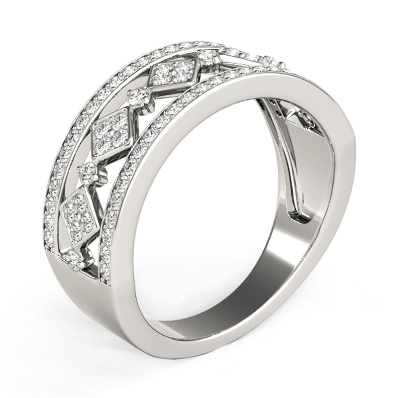 Bids.com Diamond Studded Square Motif Ring in 14k White Gold (1/2 cttw) Rings White Smoke 3 / White Gold,3.5 / White Gold,4 / White Gold,4.5 / White Gold,5 / White Gold,5.5 / White Gold,6 / White Gold,6.5 / White Gold,7 / White Gold,7.5 / White Gold,8 / White Gold,8.5 / White Gold,9 / White Gold