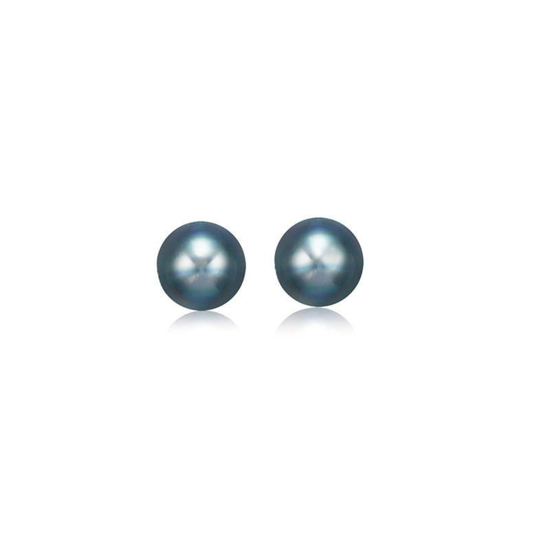 Bids.com 14k Yellow Gold Cultured Black Pearl Stud Earrings (6.0 mm) Earrings White Smoke Yellow Gold