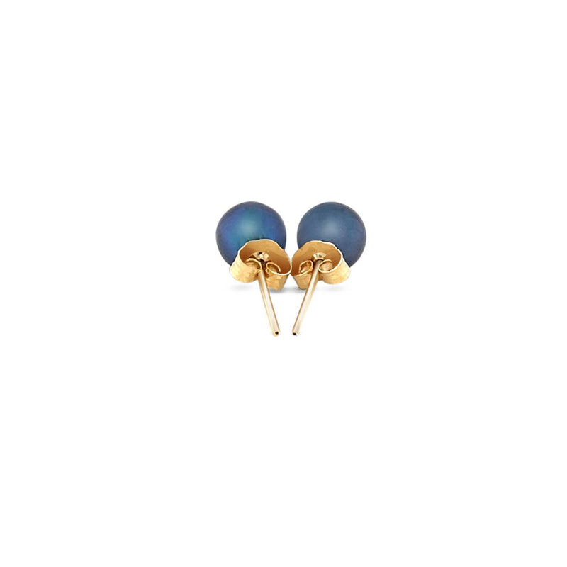 Bids.com 14k Yellow Gold Cultured Black Pearl Stud Earrings (6.0 mm) Earrings White Smoke Yellow Gold